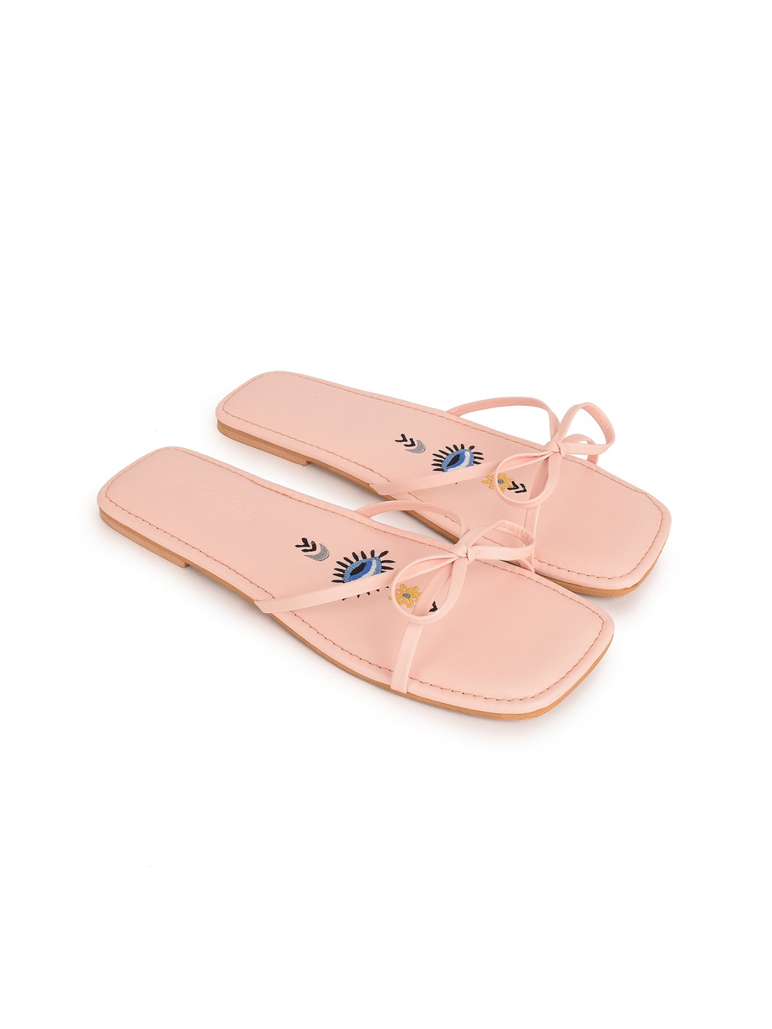 

Sole House Women Pink Open Toe Flats with Bows