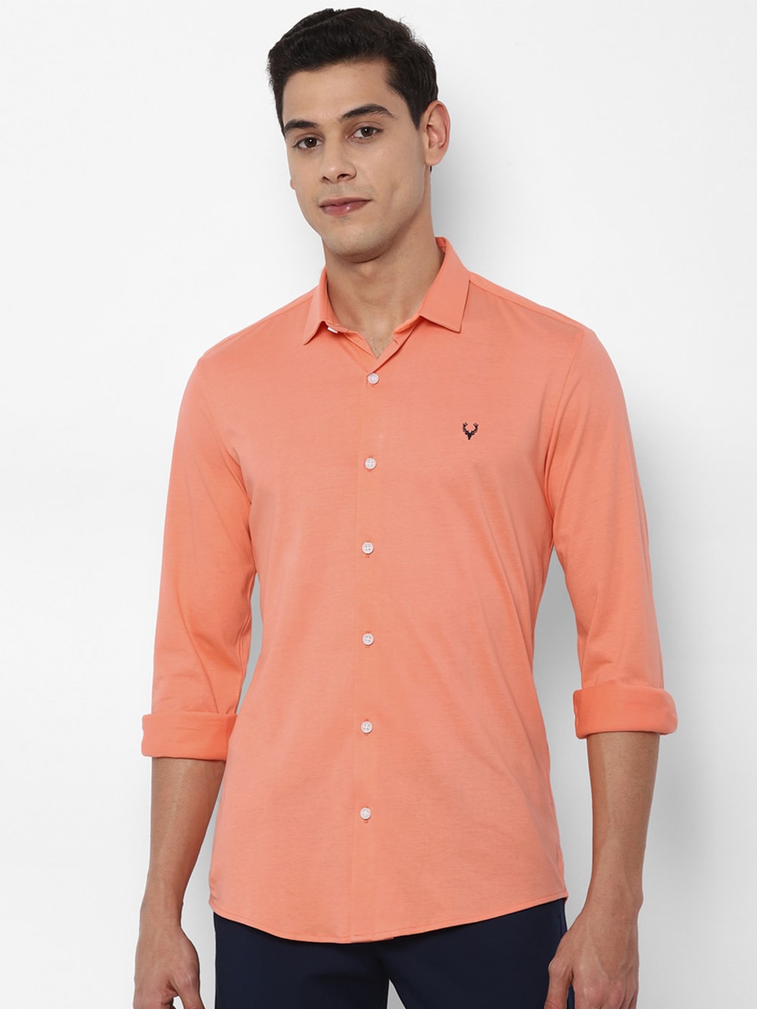 

Allen Solly Men Peach-Coloured Slim Fit Casual Shirt