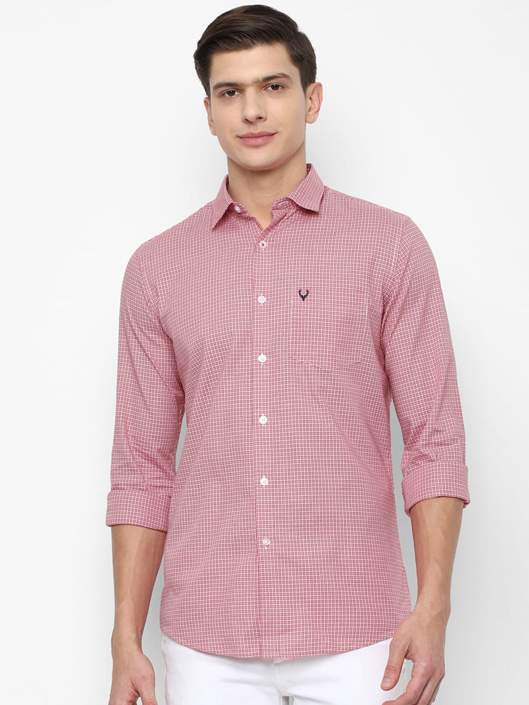 

Allen Solly Men Pink Slim Fit Pinstripes Striped Casual Shirt