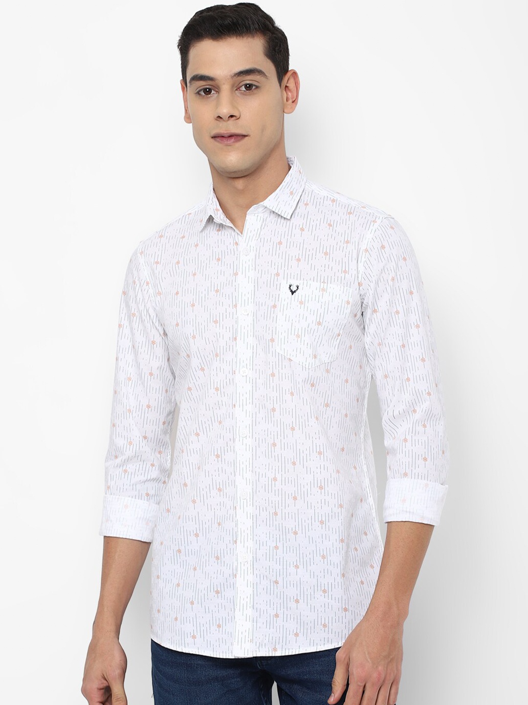 

Allen Solly Sport Men White Printed Regular Fit Cotton Casual Shirt