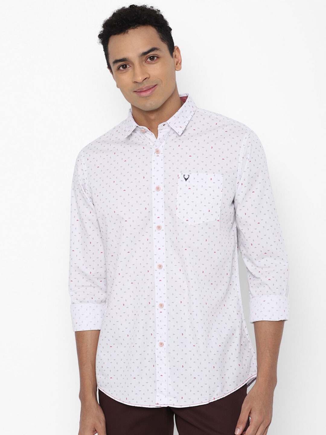

Allen Solly Sport Men White Printed Pure Cotton Regular Fit Casual Shirt