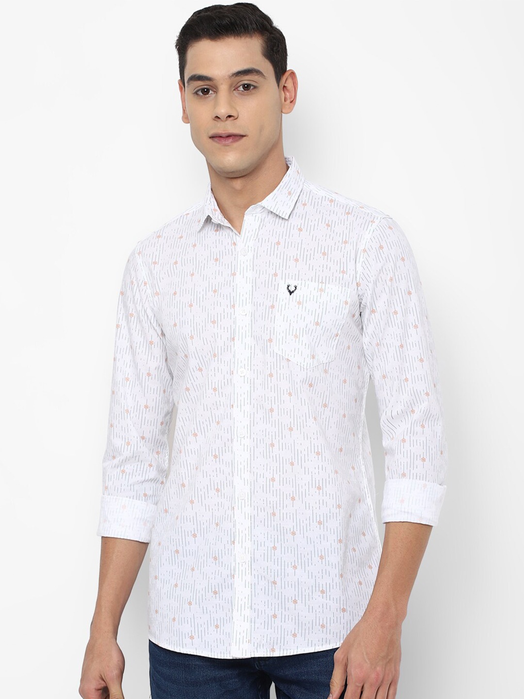 

Allen Solly Sport Men White Micro Ditsy Printed Cotton Casual Shirt