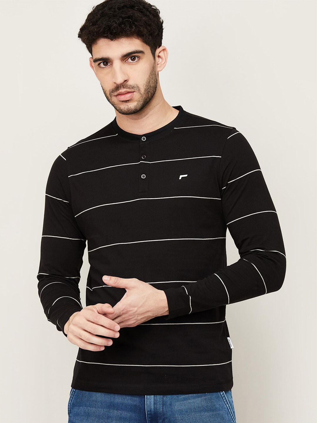 

Fame Forever by Lifestyle Men Black Striped T-shirt
