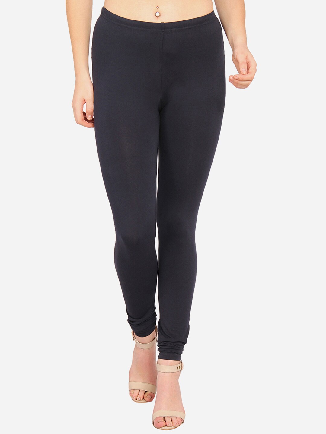 

Innocence Women Navy Blue Solid Churidar Leggings