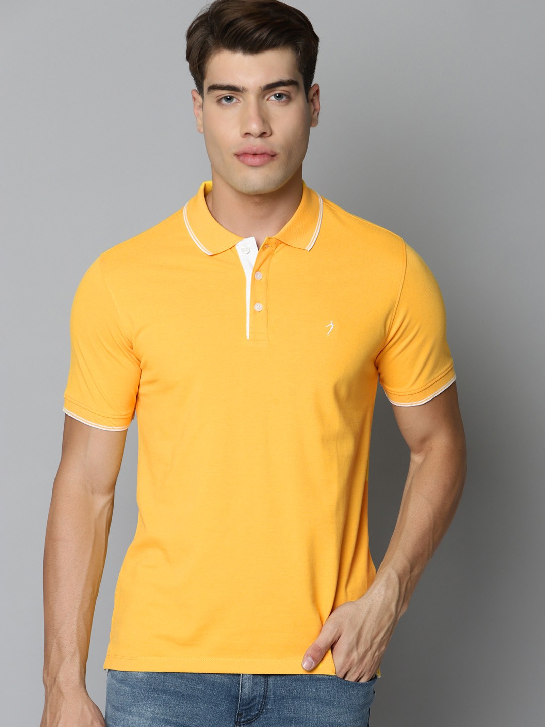 

Indian Terrain Men Yellow Polo Collar Regular Fit T-shirt