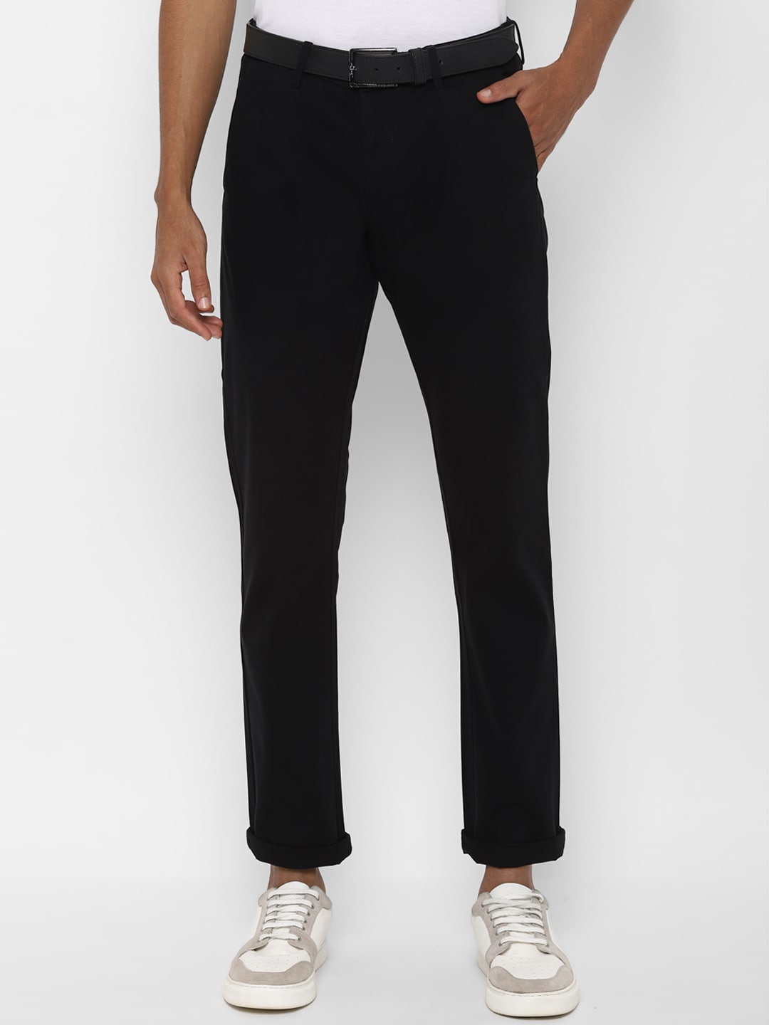 

Allen Solly Men Solid Black Slim Fit Winter Trousers