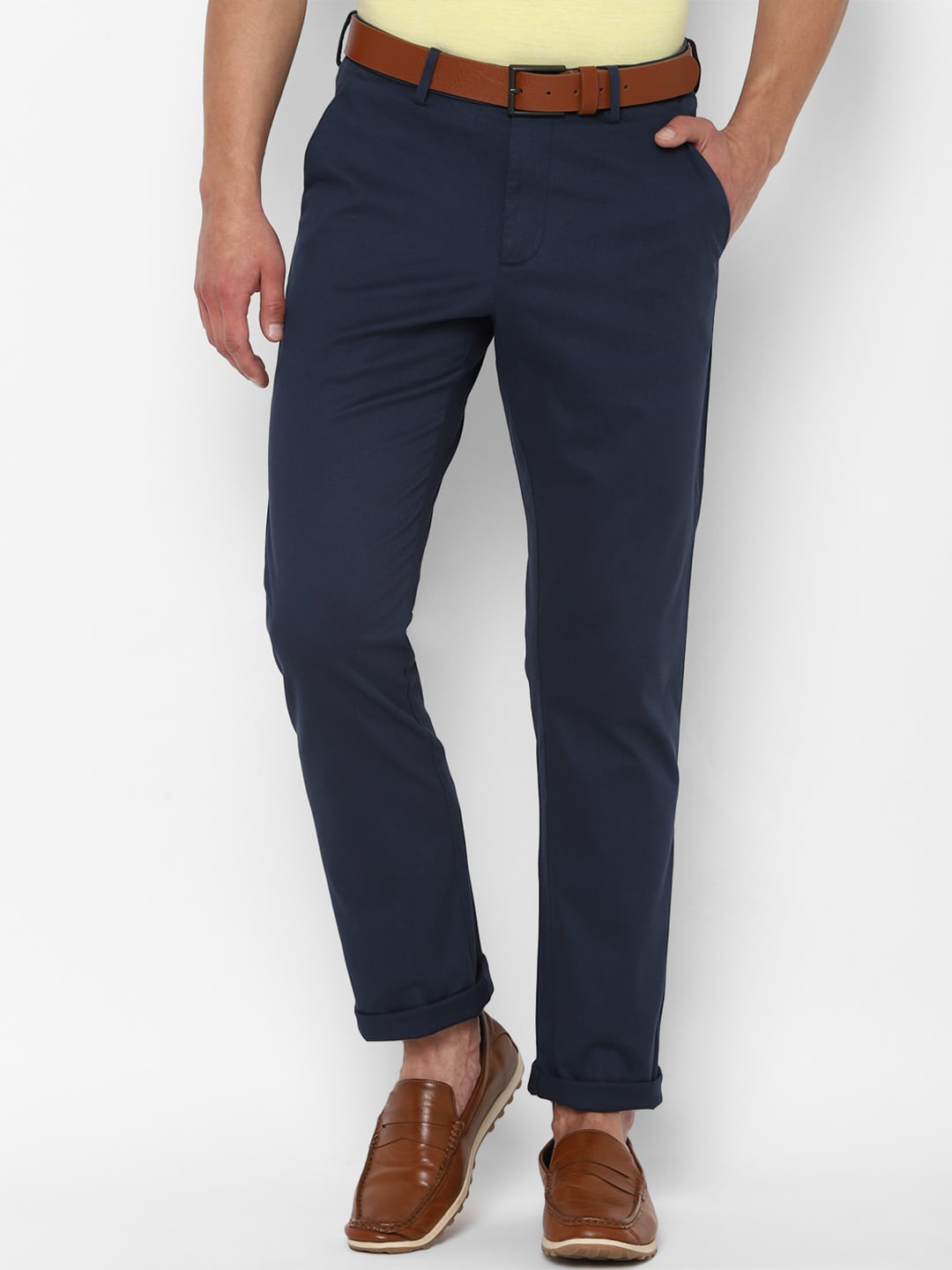

Allen Solly Men Navy Blue Chinos Trousers