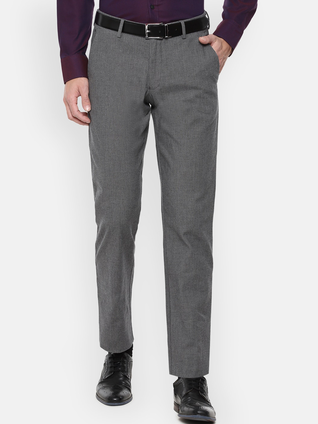 

Louis Philippe Men Grey Slim Fit Winter Formal Trousers