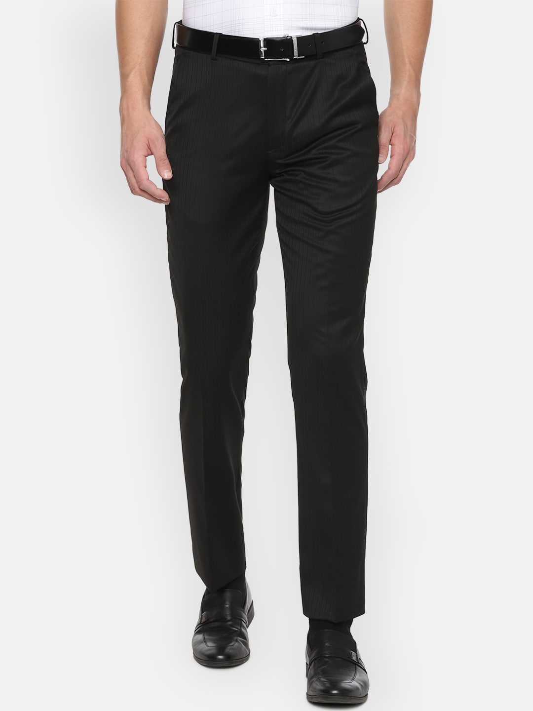 

Louis Philippe Men Black Slim Fit Trousers