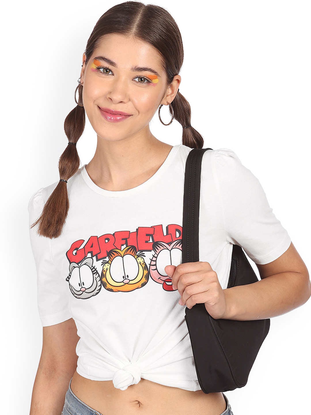 

Sugr White Print Crop Top