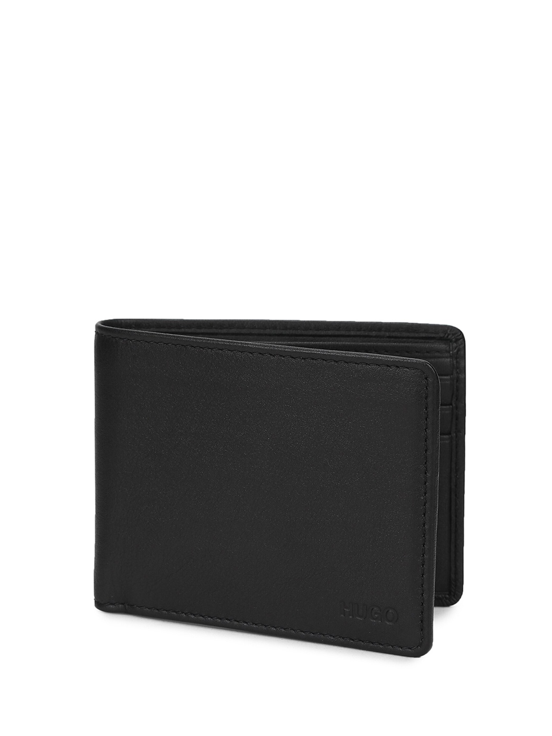 

HUGO Men Black Leather Two Fold Wallet