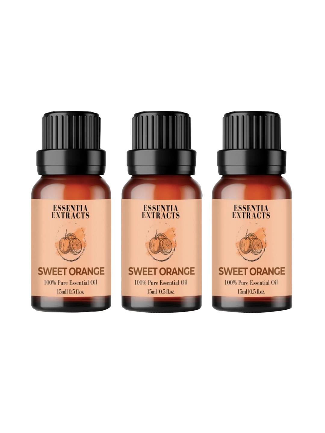 

ESSENTIA EXTRACTS Set of 3 Sweet Orange Pure Essential Oil - 15 ml Each