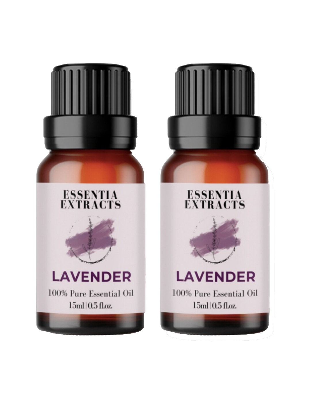 

ESSENTIA EXTRACTS Set of 2 100% Pure Lavender Essential Oil - 15ml each, Transparent
