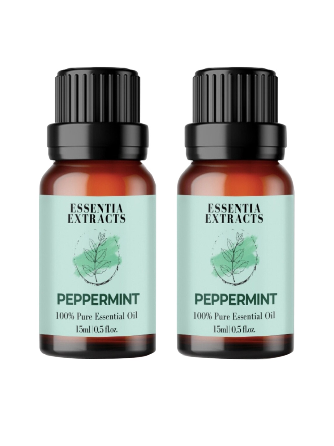 

ESSENTIA EXTRACTS Set of 2 Peppermint Pure Essential Oils - 15 ml each, Blue