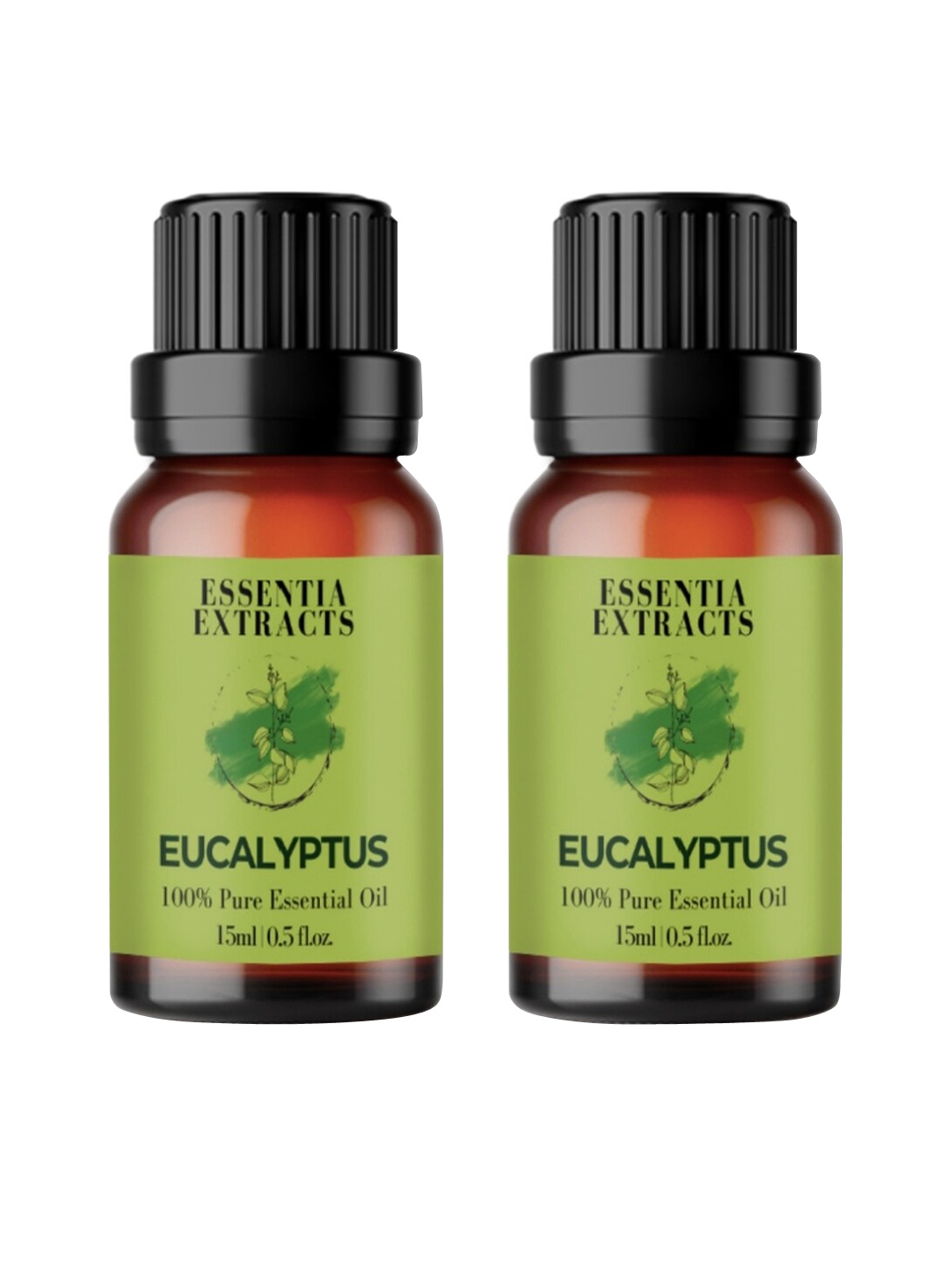 

ESSENTIA EXTRACTS Set of 2 Eucalyptus Essential Oils - 15 ml Each, Green