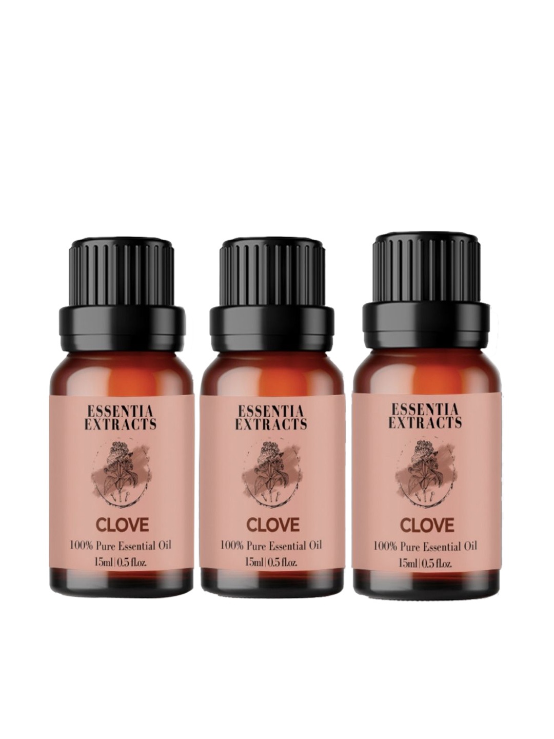 

ESSENTIA EXTRACTS Set of 3 Pure Clove Essential Oils - 15ml Each, Pink