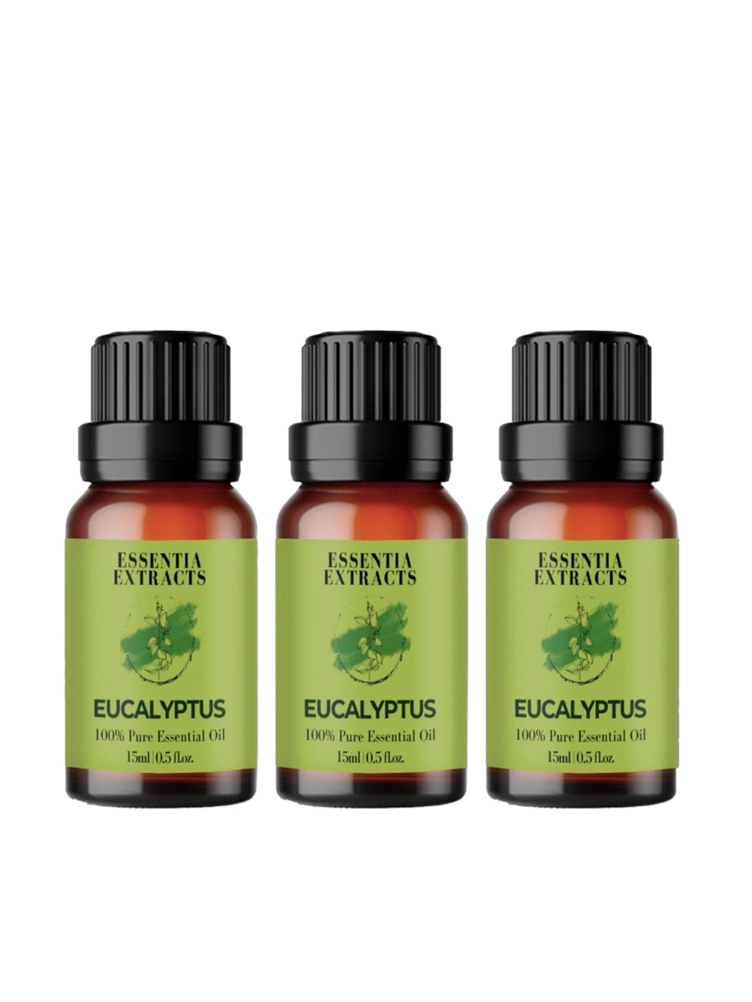 

ESSENTIA EXTRACTS Set of 3 Eucalyptus Essential Oils - 15 ml Each, Green