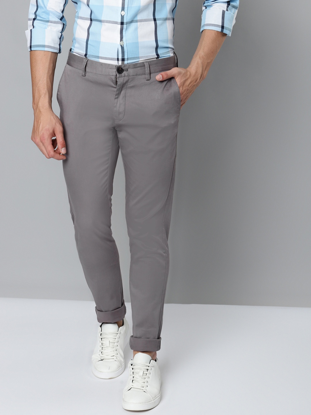 

Indian Terrain Men Grey Kruger Slim Fit Chinos