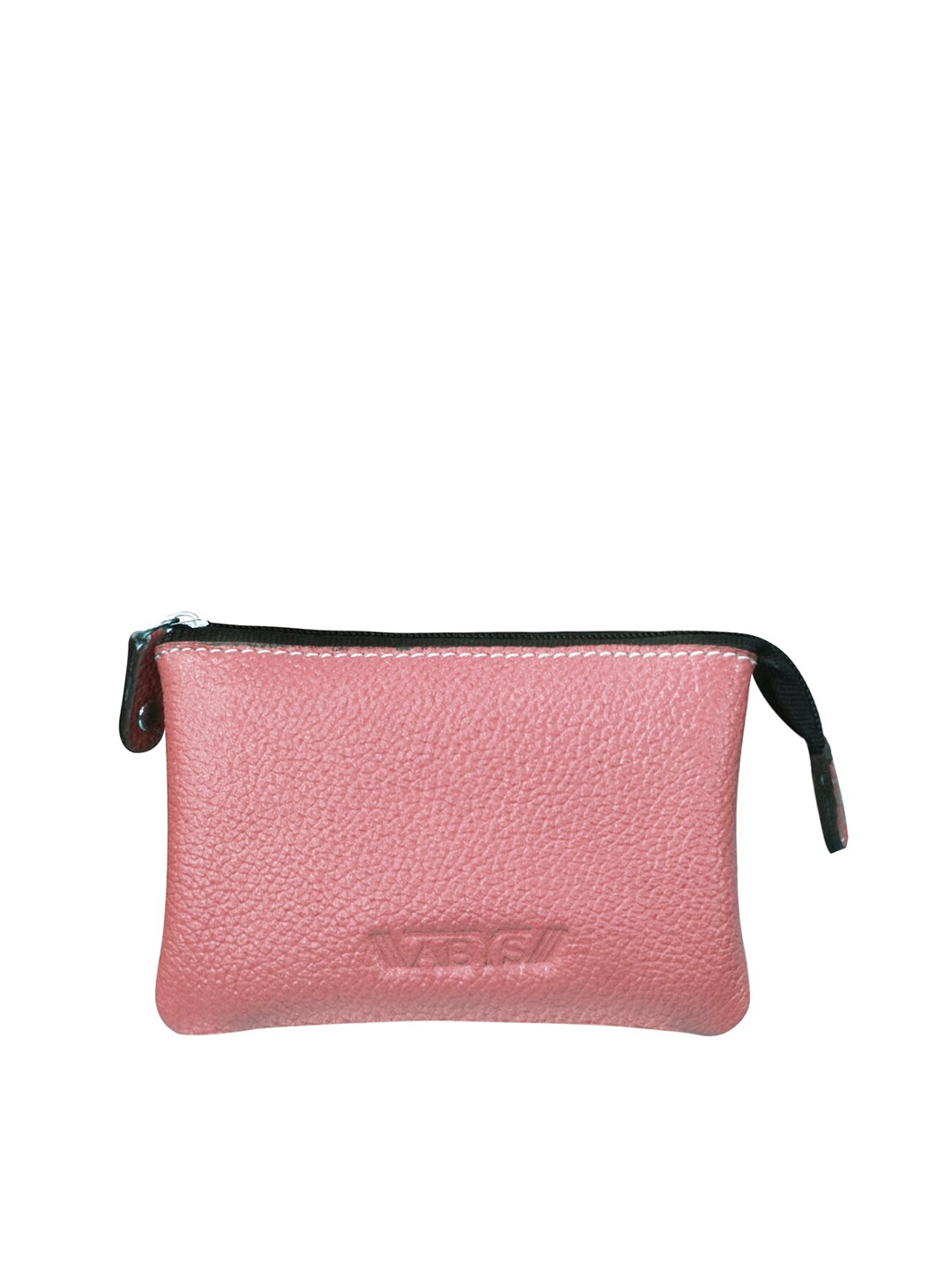 

ABYS Unisex Pink Solid Leather Card Holder with SD Card Holder