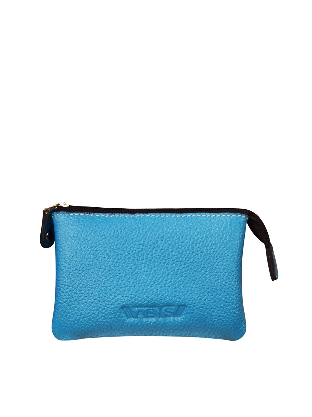 

ABYS Blue Leather Mini Zipper Travelling Pouch