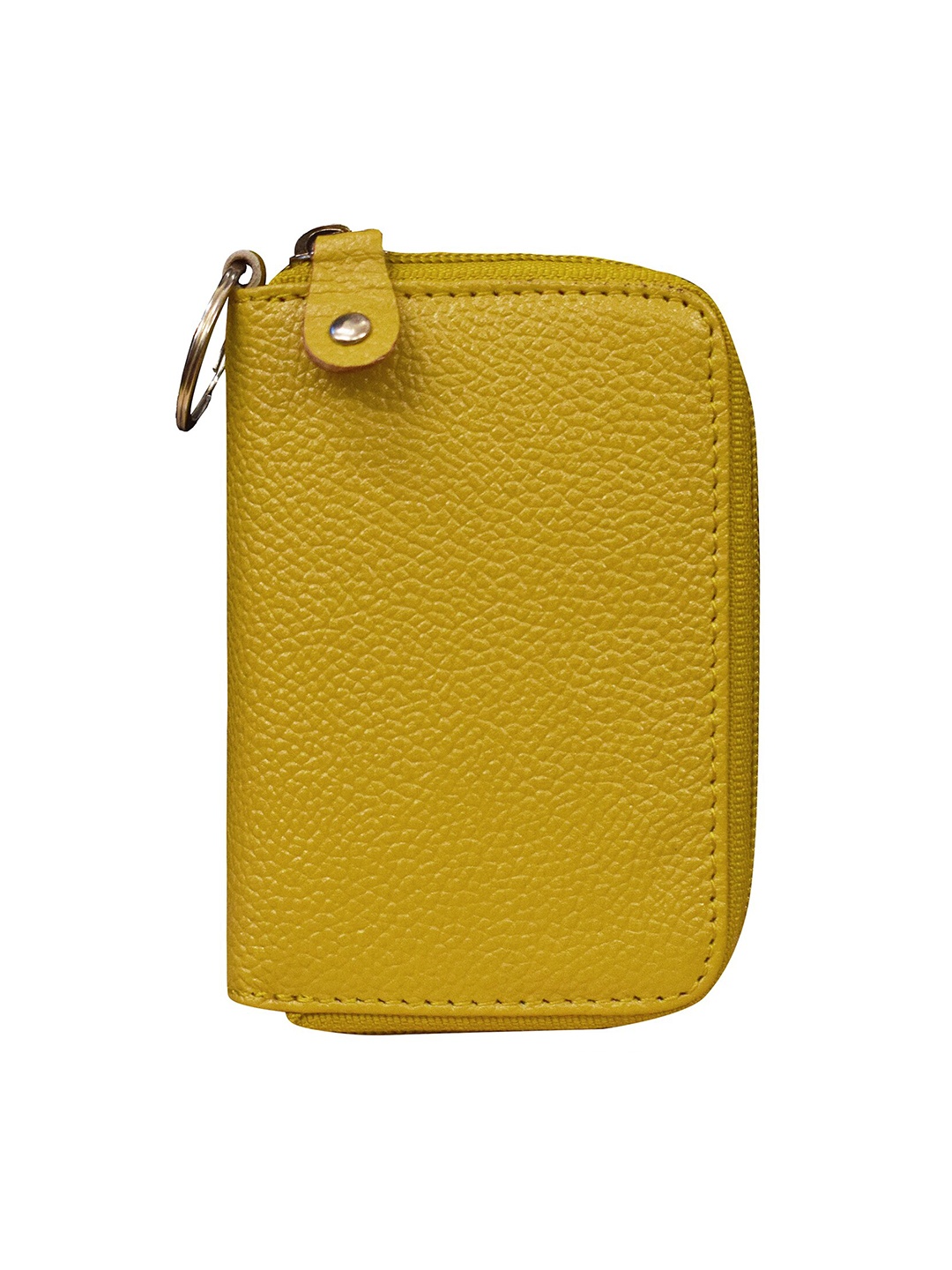 

ABYS Unisex Yellow Solid Leather Card Holder