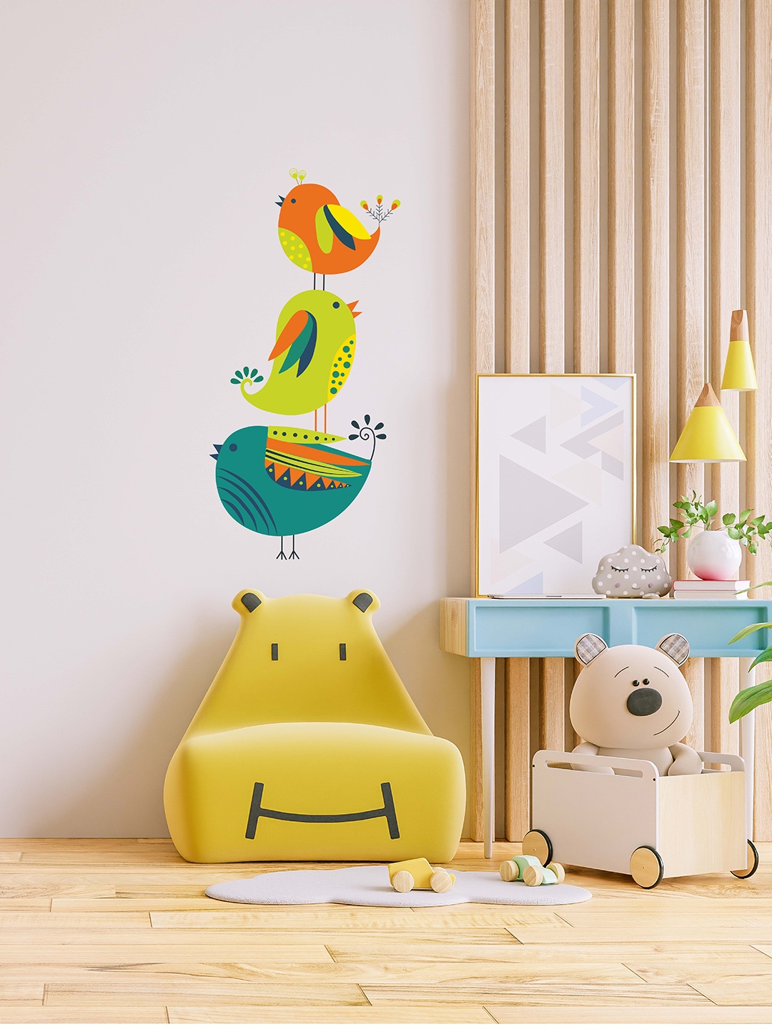 

RANGOLI Yellow & Green Three Birds PVC Vinyl Wall Sticker, Na
