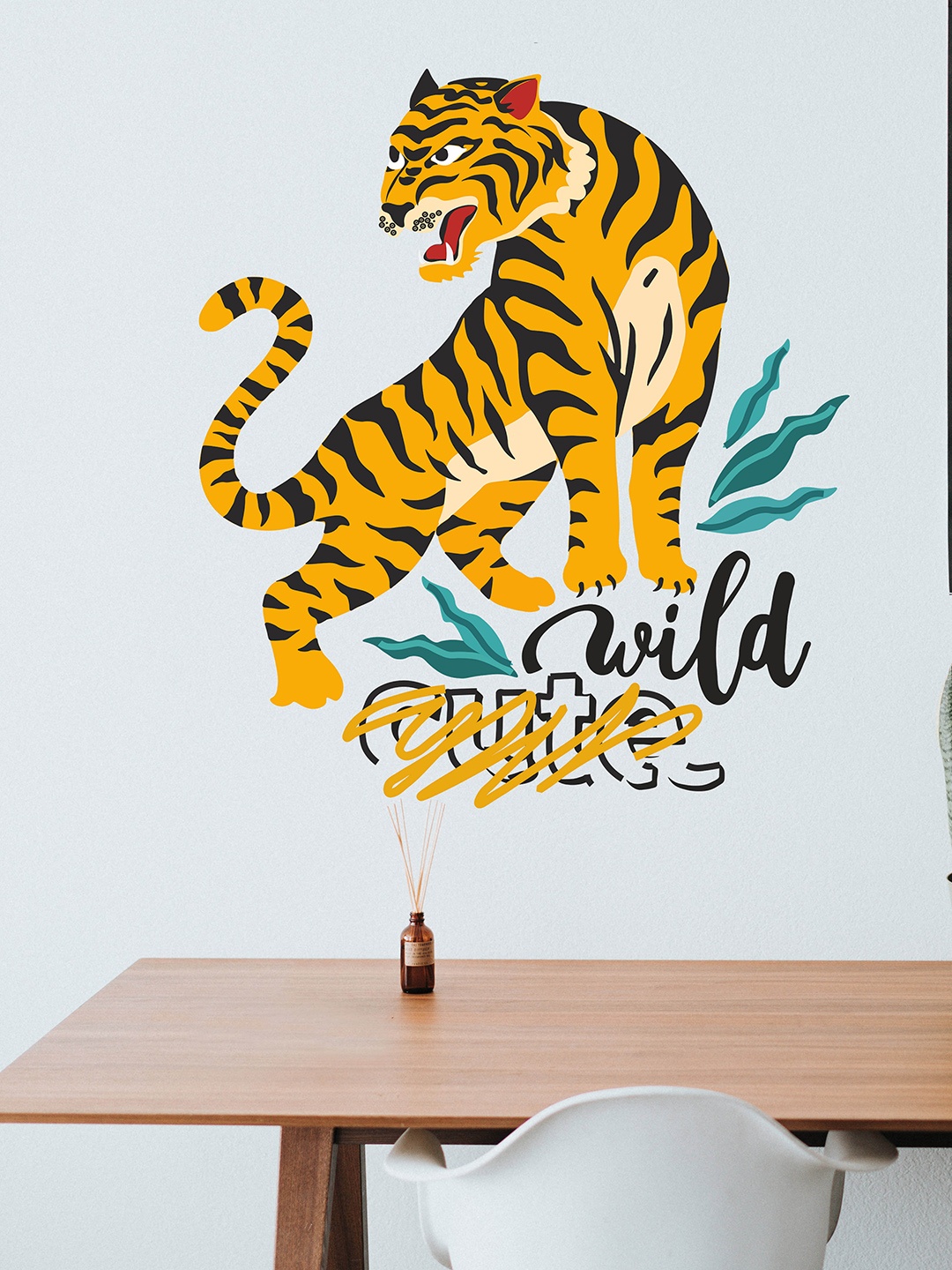 

RANGOLI Kids Yellow & Black Wild Cute Tiger Wall Sticker