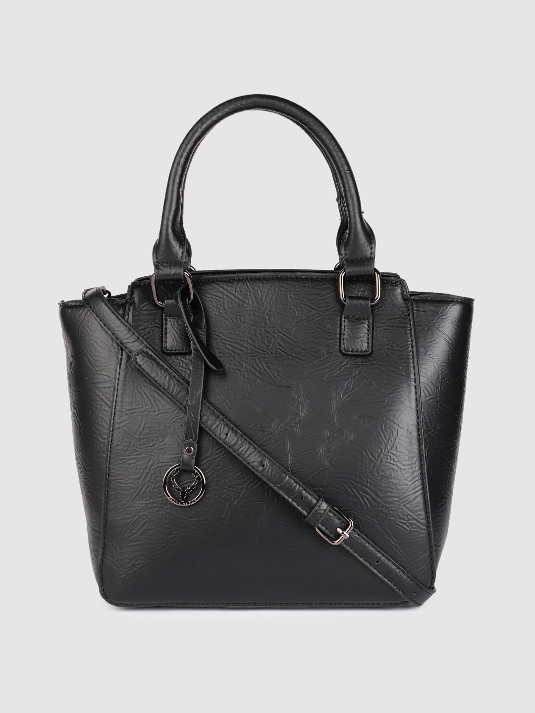 

Allen Solly Black PU Structured Handheld Bag