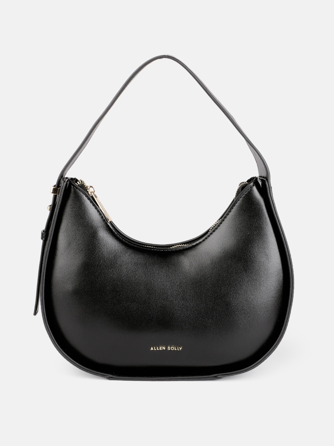 

Allen Solly Black PU Structured Hobo Bag