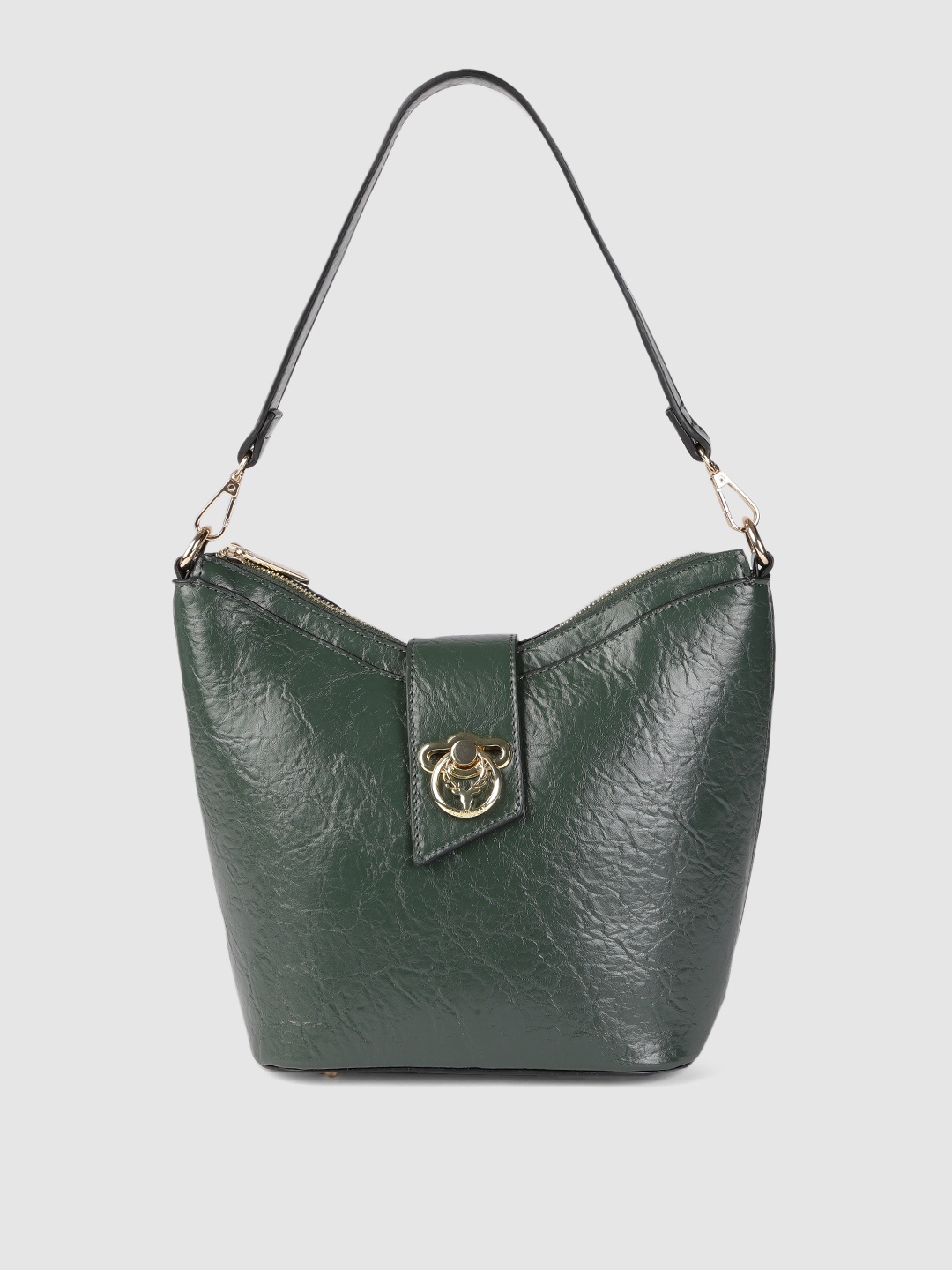 

Allen Solly Green Solid Hobo Bag