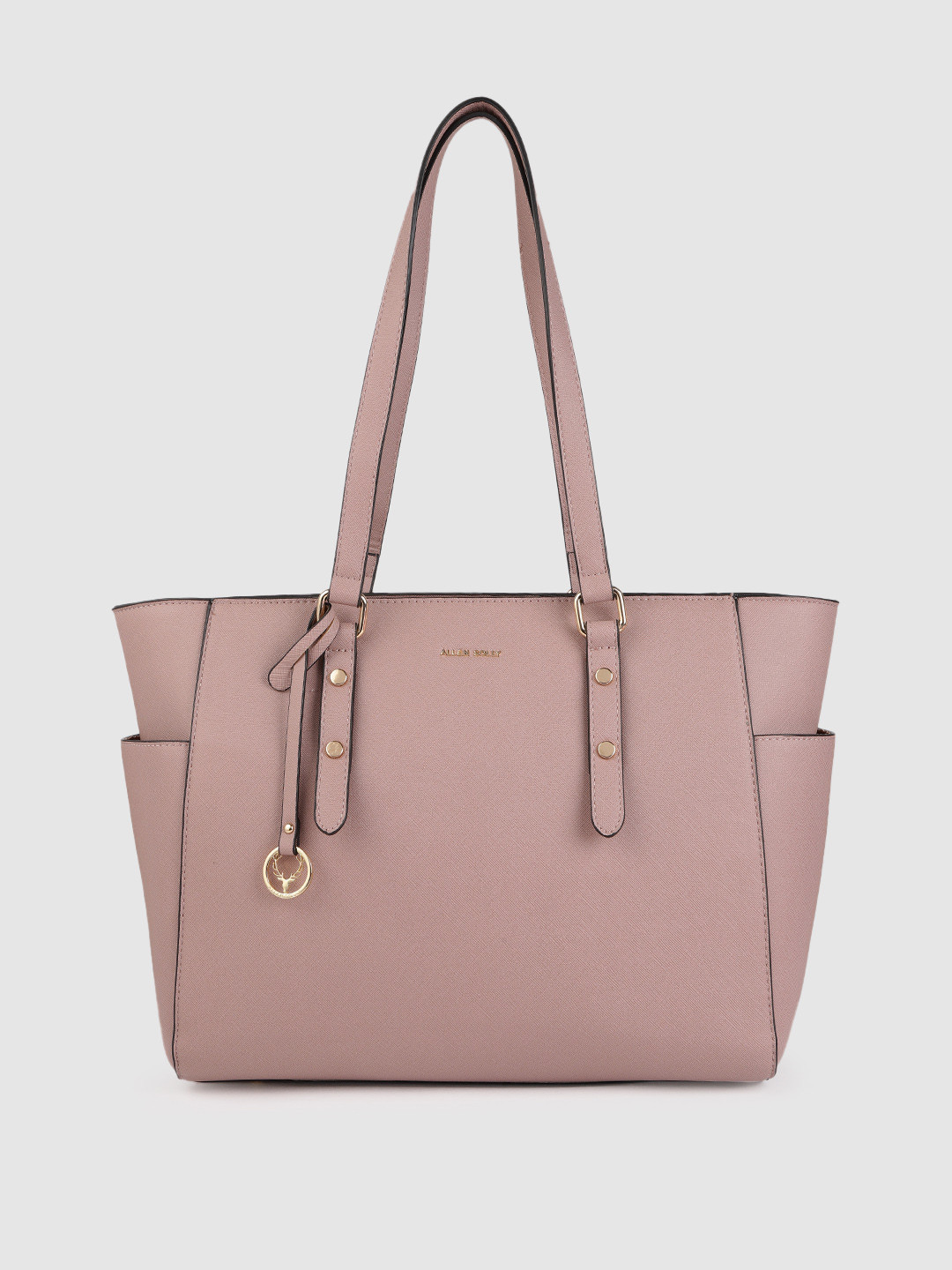 

Allen Solly Pink Solid PU Regular Structured Laptop Shoulder Bag with Tasselled Detail