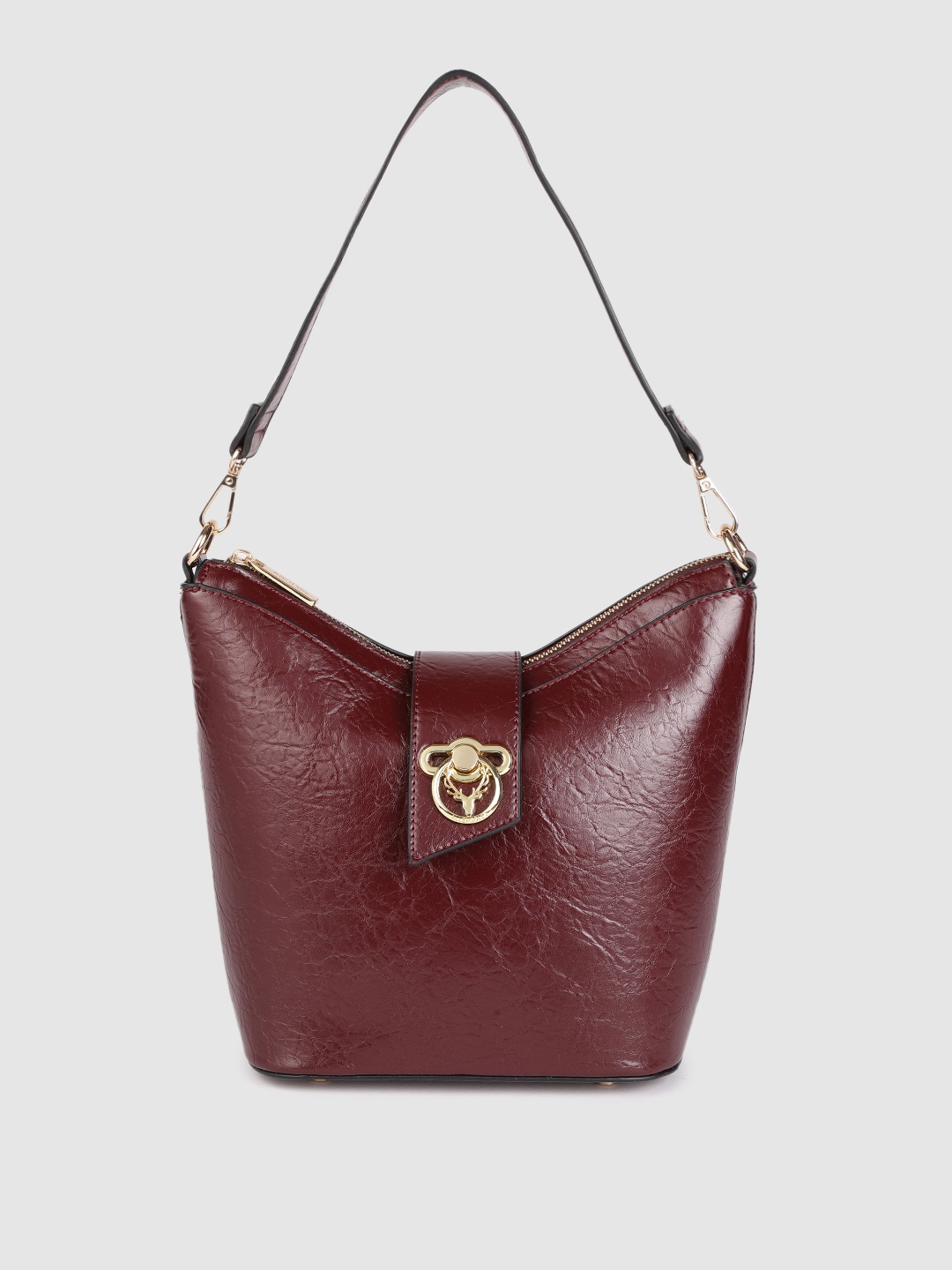 

Allen Solly Burgundy Solid Hobo Bag