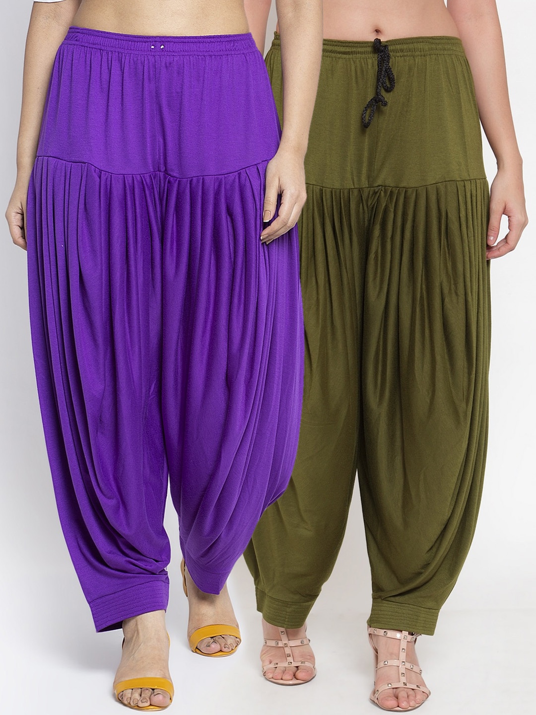 

GRACIT Women Purple & Green Pack of 2 Cotton Lycra Patiala Salwar