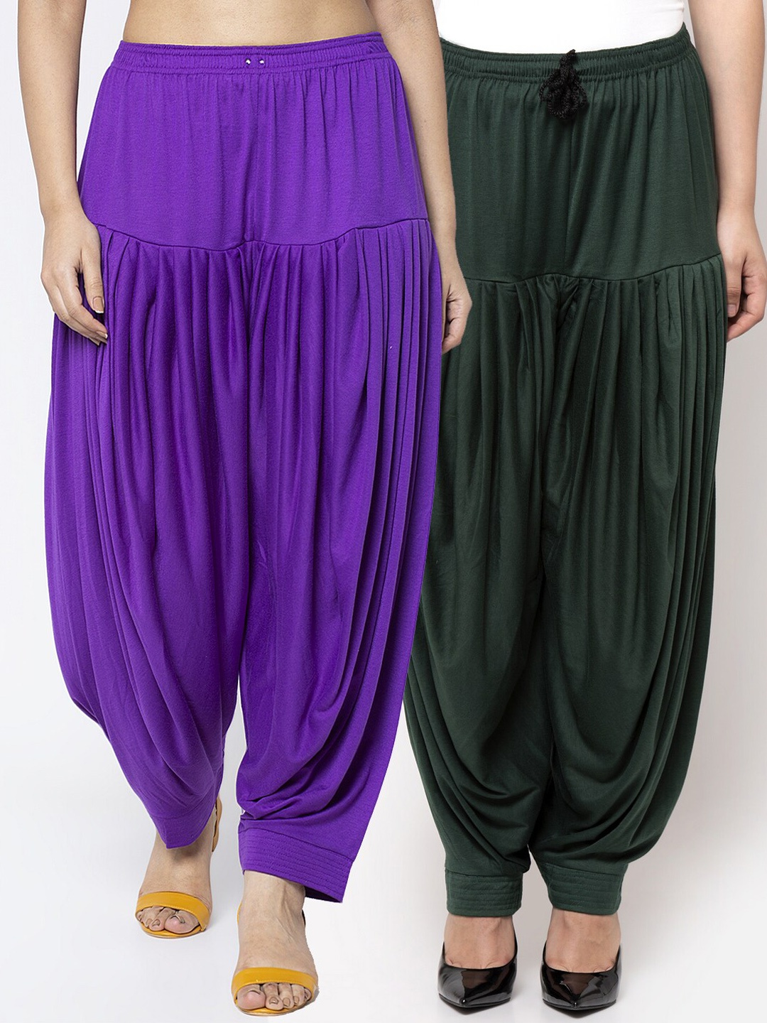 

GRACIT Women Set of 2 Solid Lycra Patiala, Green