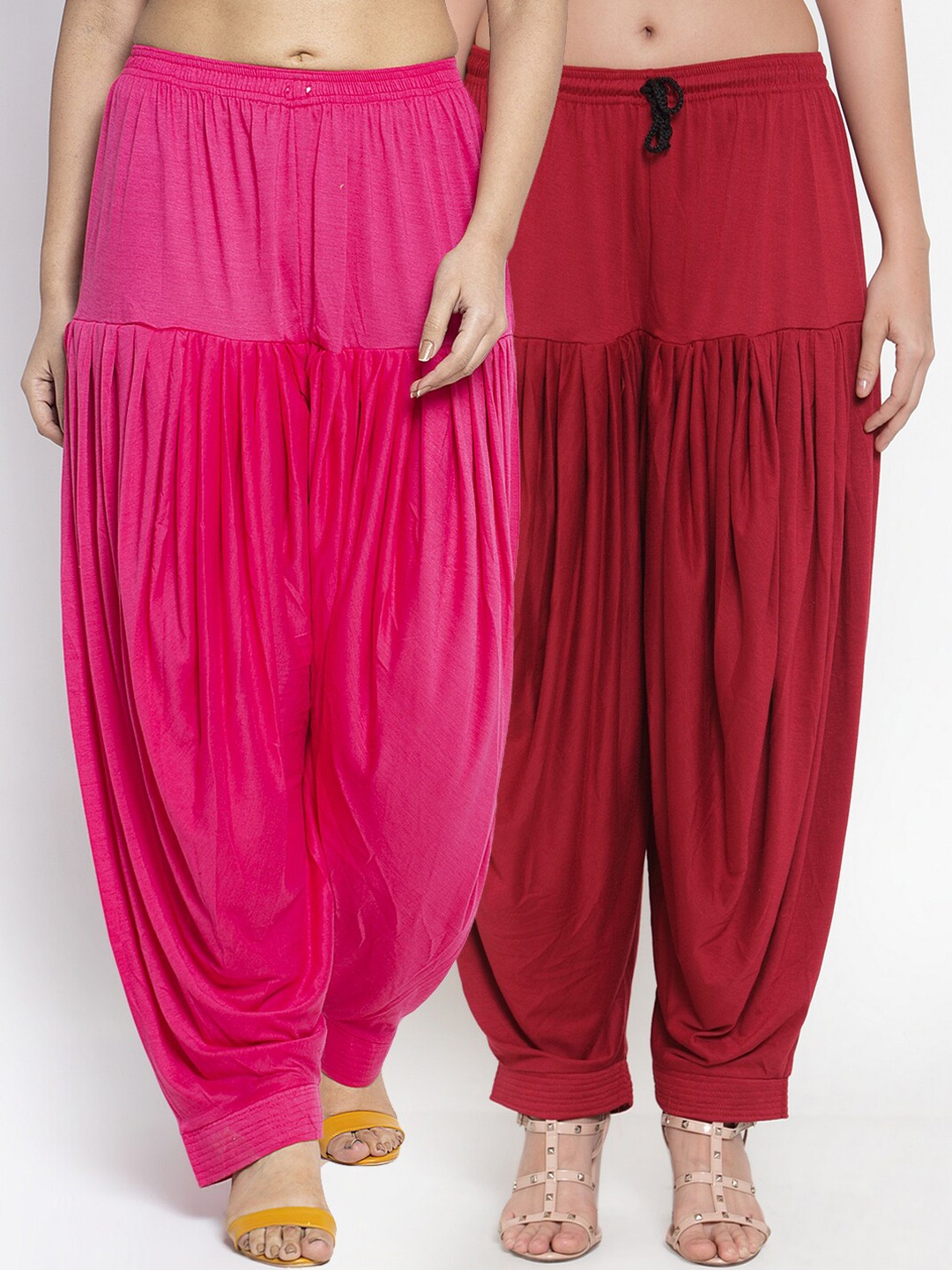 

GRACIT Women Set of 2 Solid Lycra Patiala, Pink
