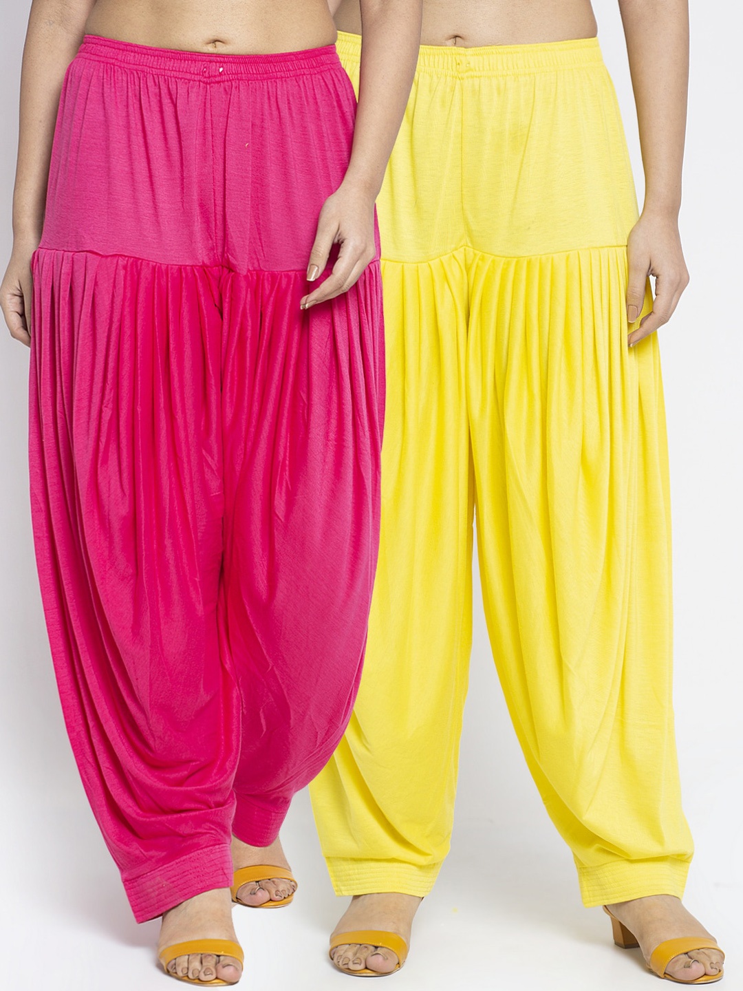 

GRACIT Women Set of 2 Solid Lycra Patiala, Pink