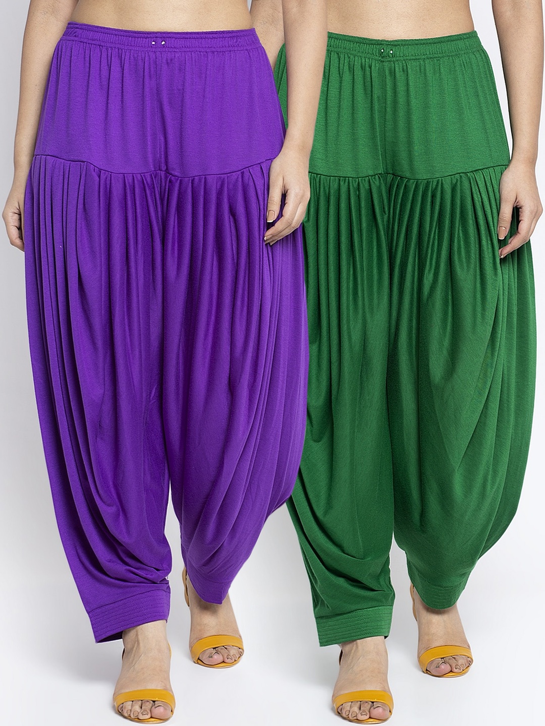 

GRACIT Women Green & Purple Pack of 2 Loose Fit Patiala