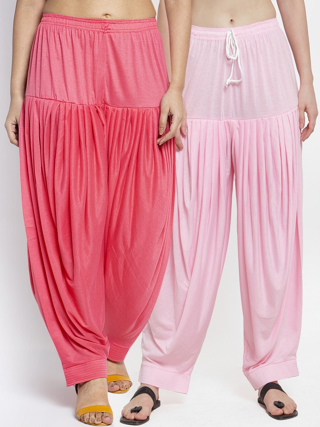 

GRACIT Women Set of 2 Solid Lycra Patiala, Pink