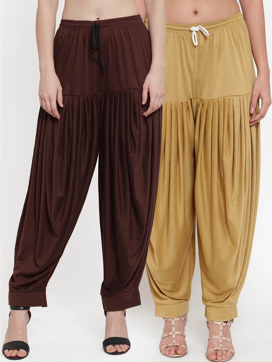 

GRACIT Women Beige & Brown Pack of 2 Loose Fit Patiala