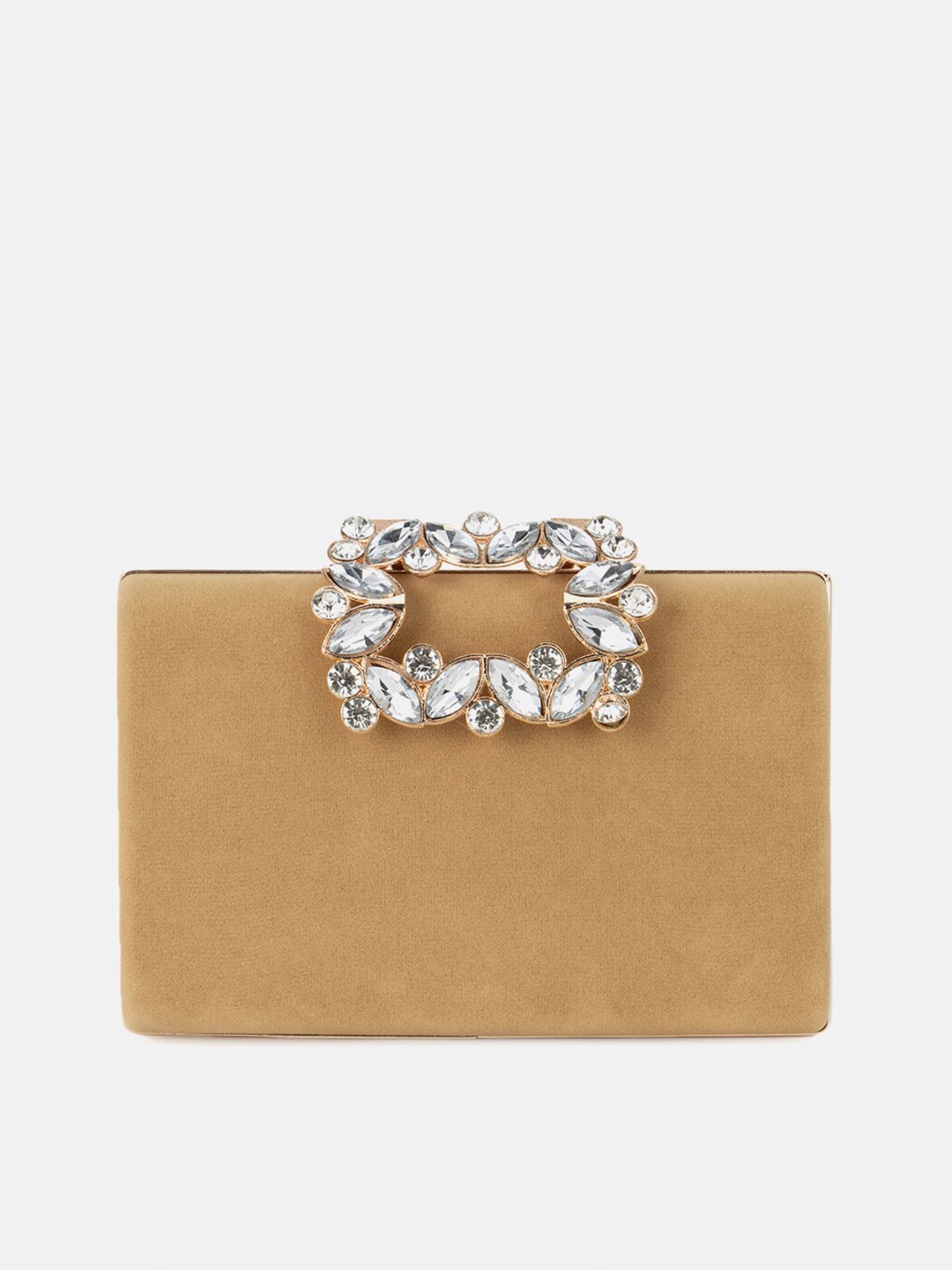 

Kazo Beige & White Embellished Box Clutch