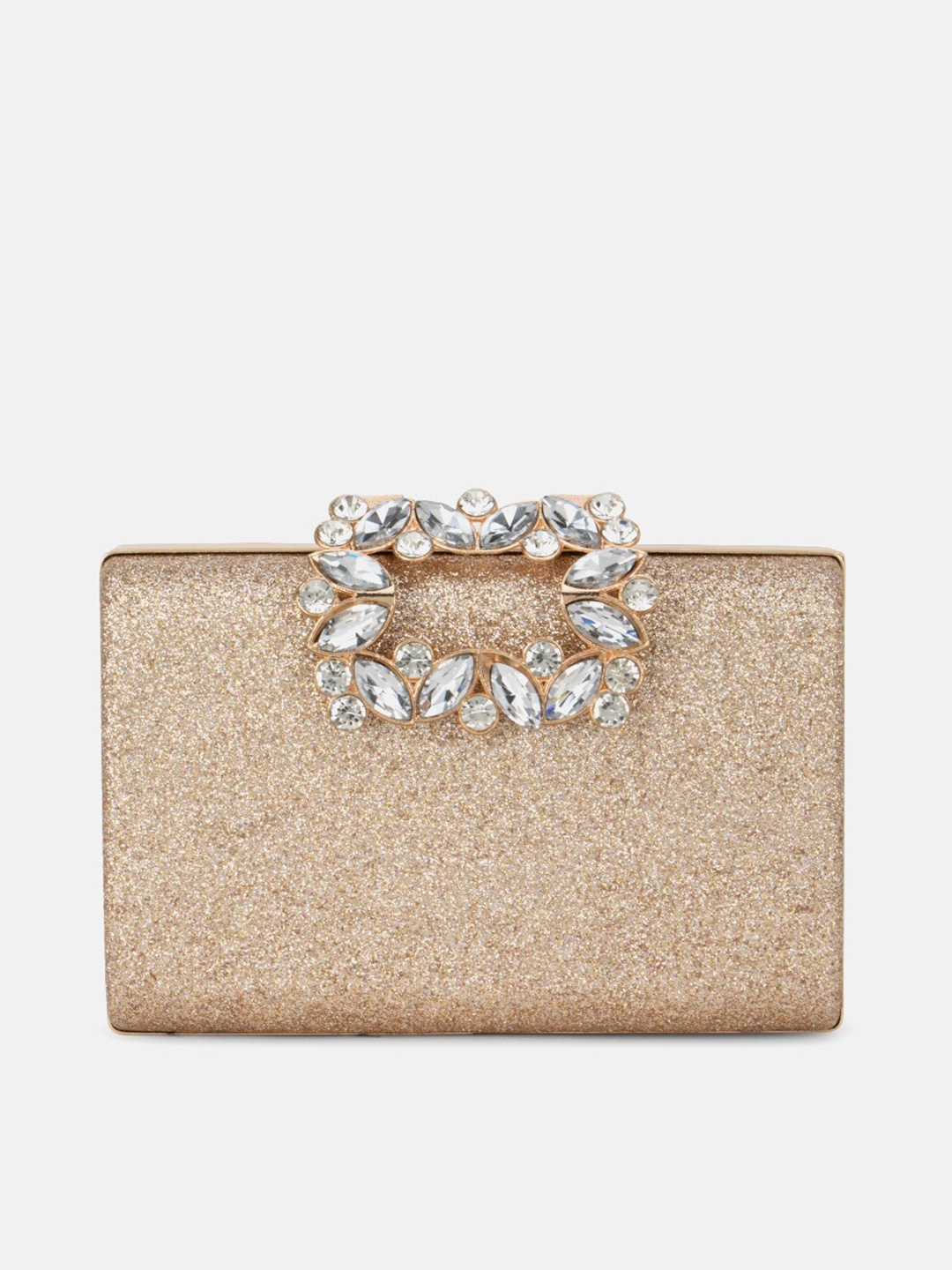 

Kazo Rose Gold & White Embellished Box Clutch