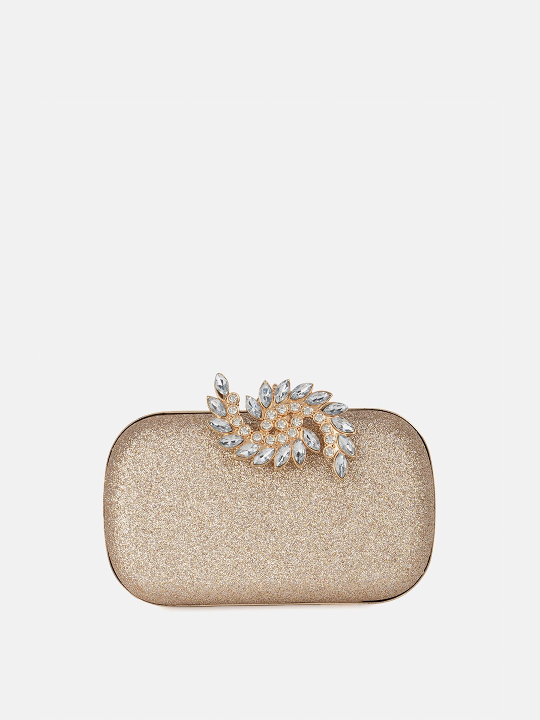 

Kazo Rose Gold & White Embellished Box Clutch