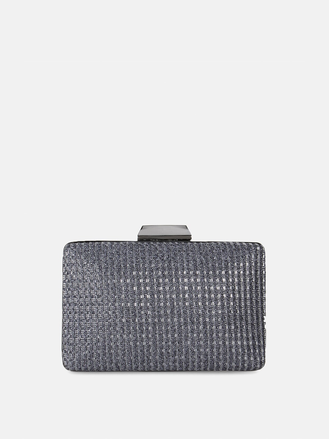 

Kazo Purple & Grey Embellished Box Clutch