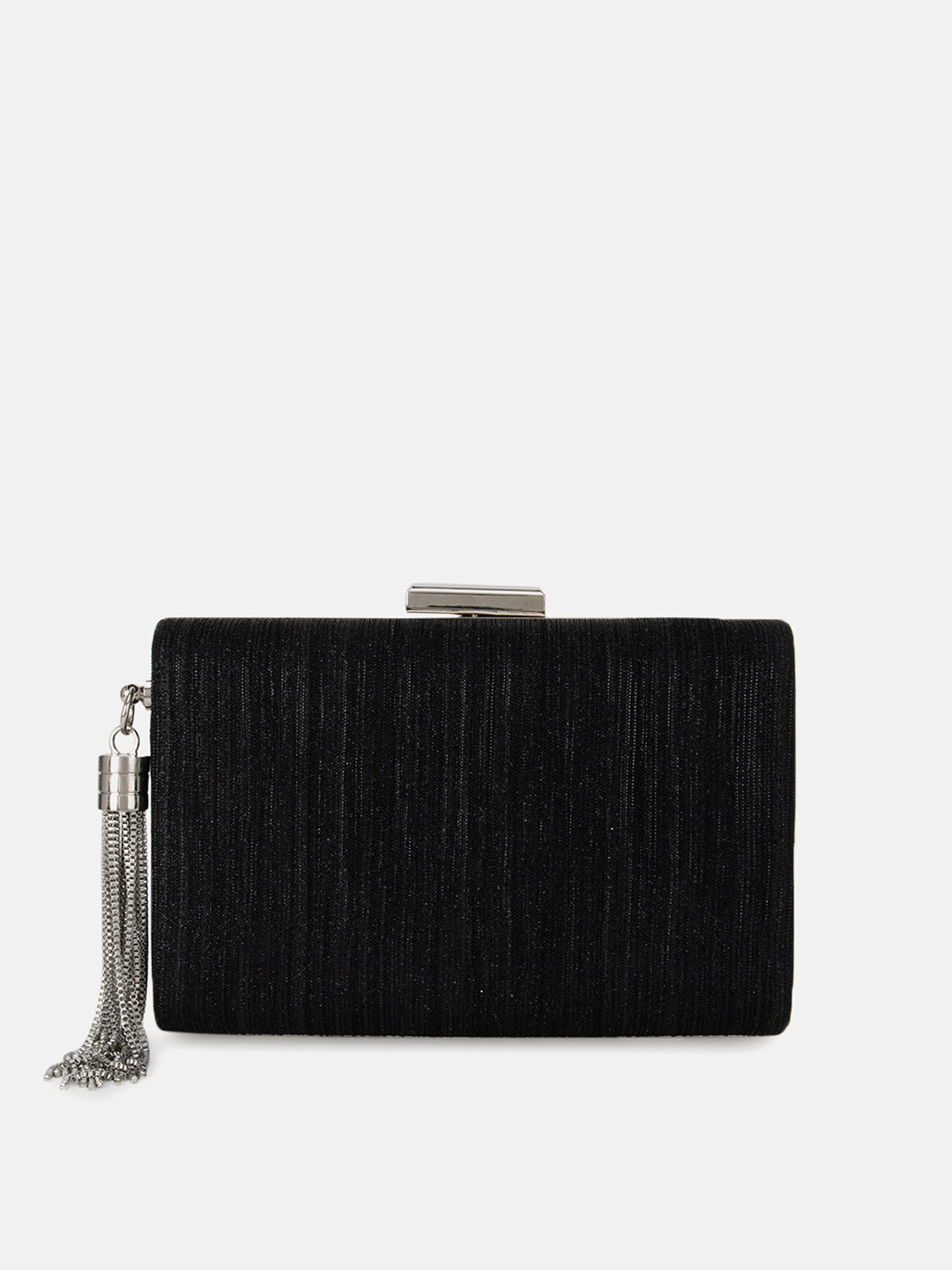 

Kazo Black Tasselled Box Clutch