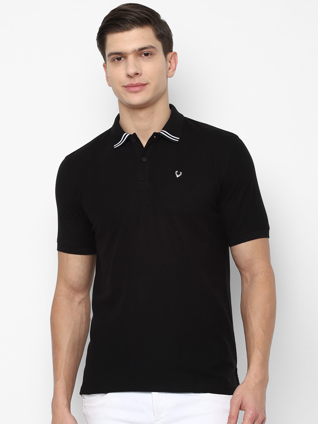 

Allen Solly Men Black Polo Collar T-shirt