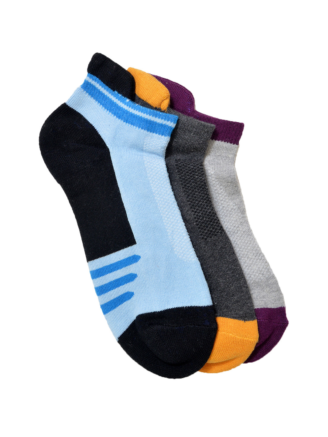 

MARC Unisex Set of 3 Ankle-Length Socks, Grey