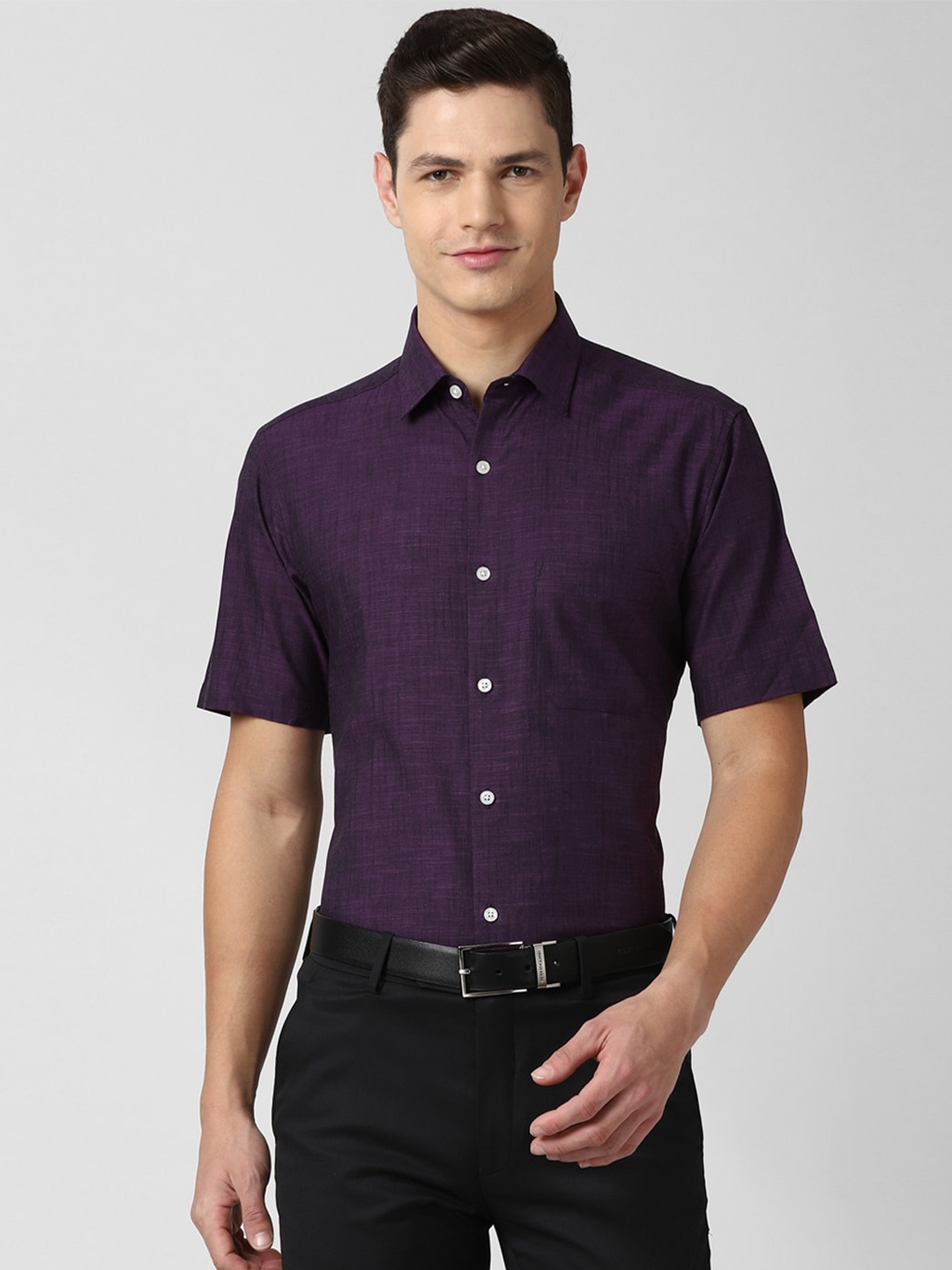 

Peter England Men Purple Pure Cotton Formal Shirt