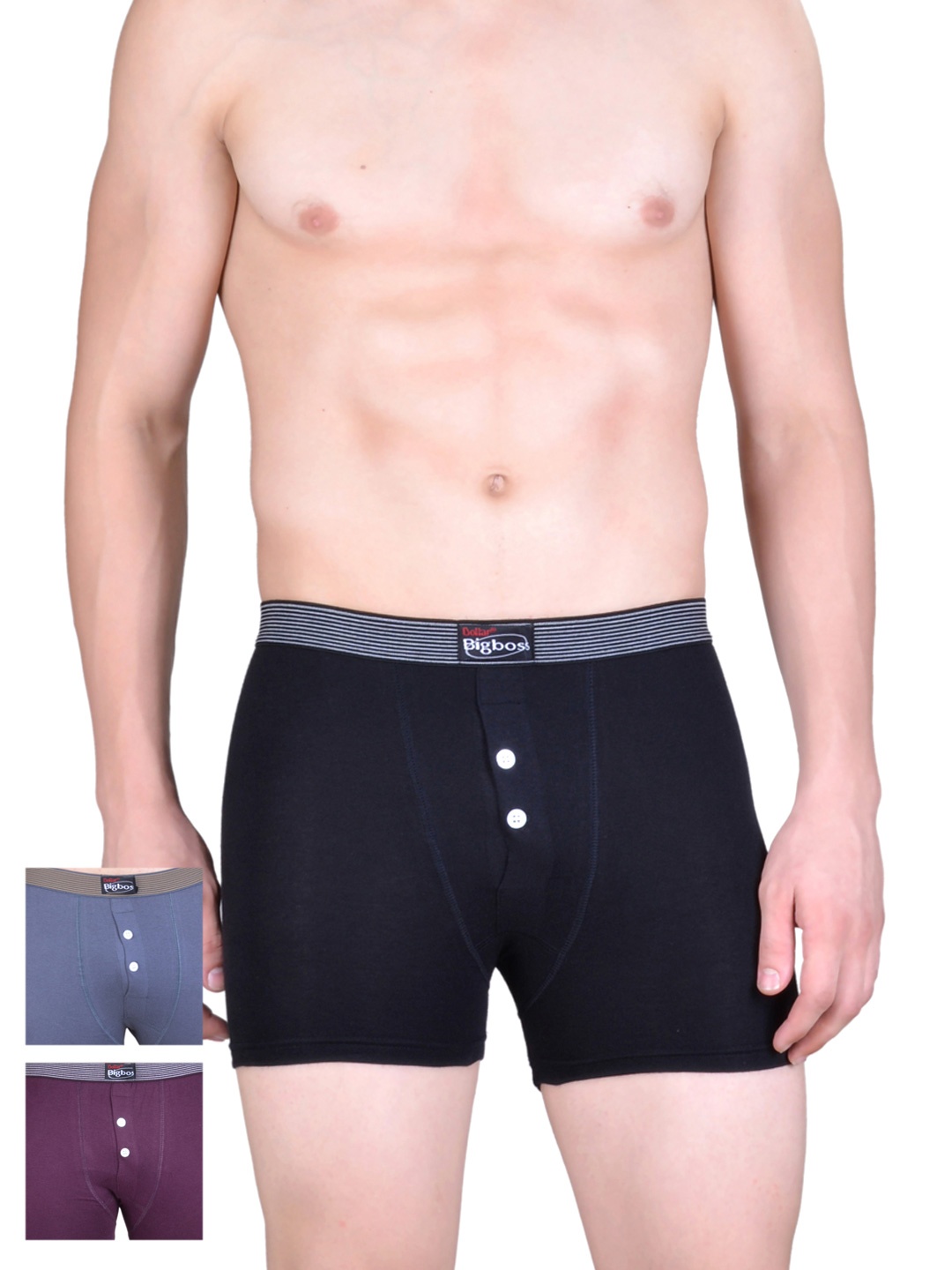 

Dollar Bigboss Men Pack of 3 Trunks MDTR-02-PO3-2, Black