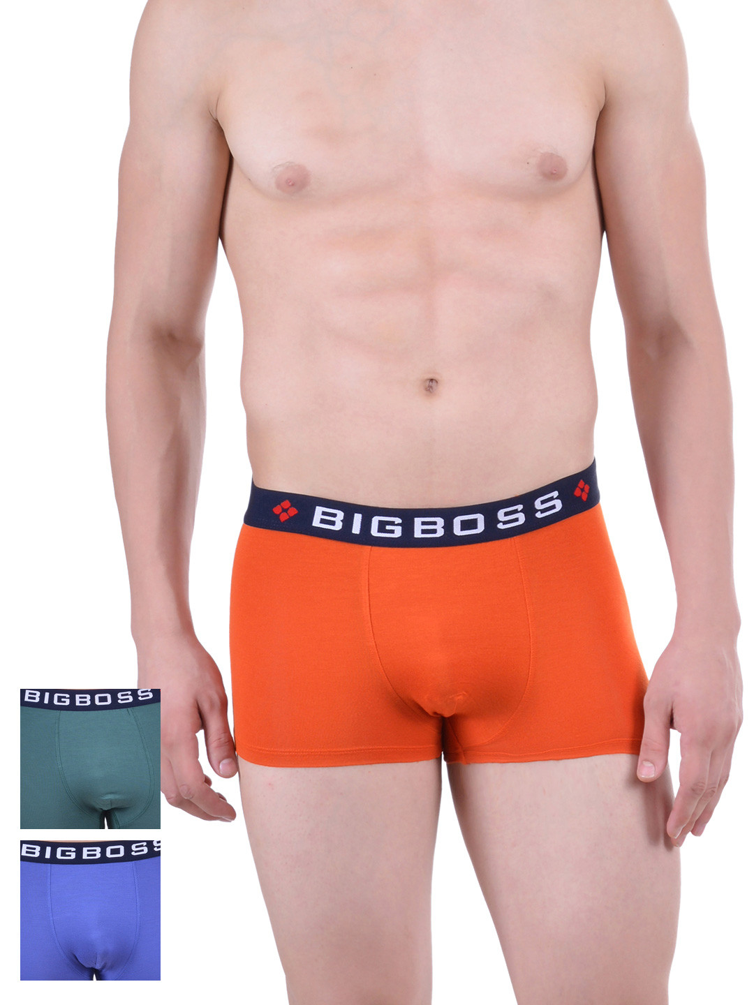

Dollar Bigboss Men Pack of 3 Micro Modal Trendy Trunks MDTR-06-PO3-2, Orange