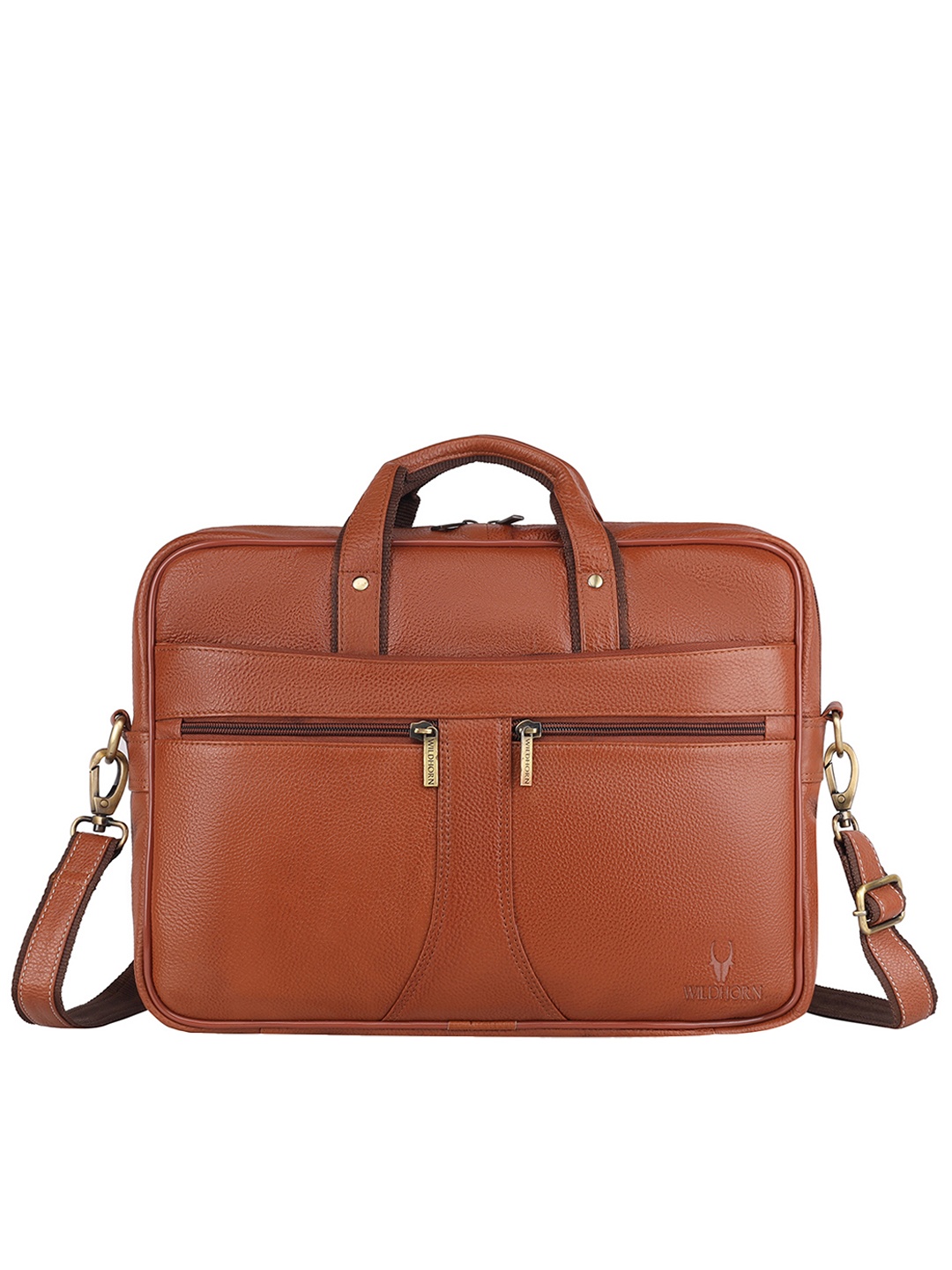 

WildHorn Men Tan Leather Laptop Bag